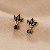 Kolczyki Amara Black Crystal Bloom