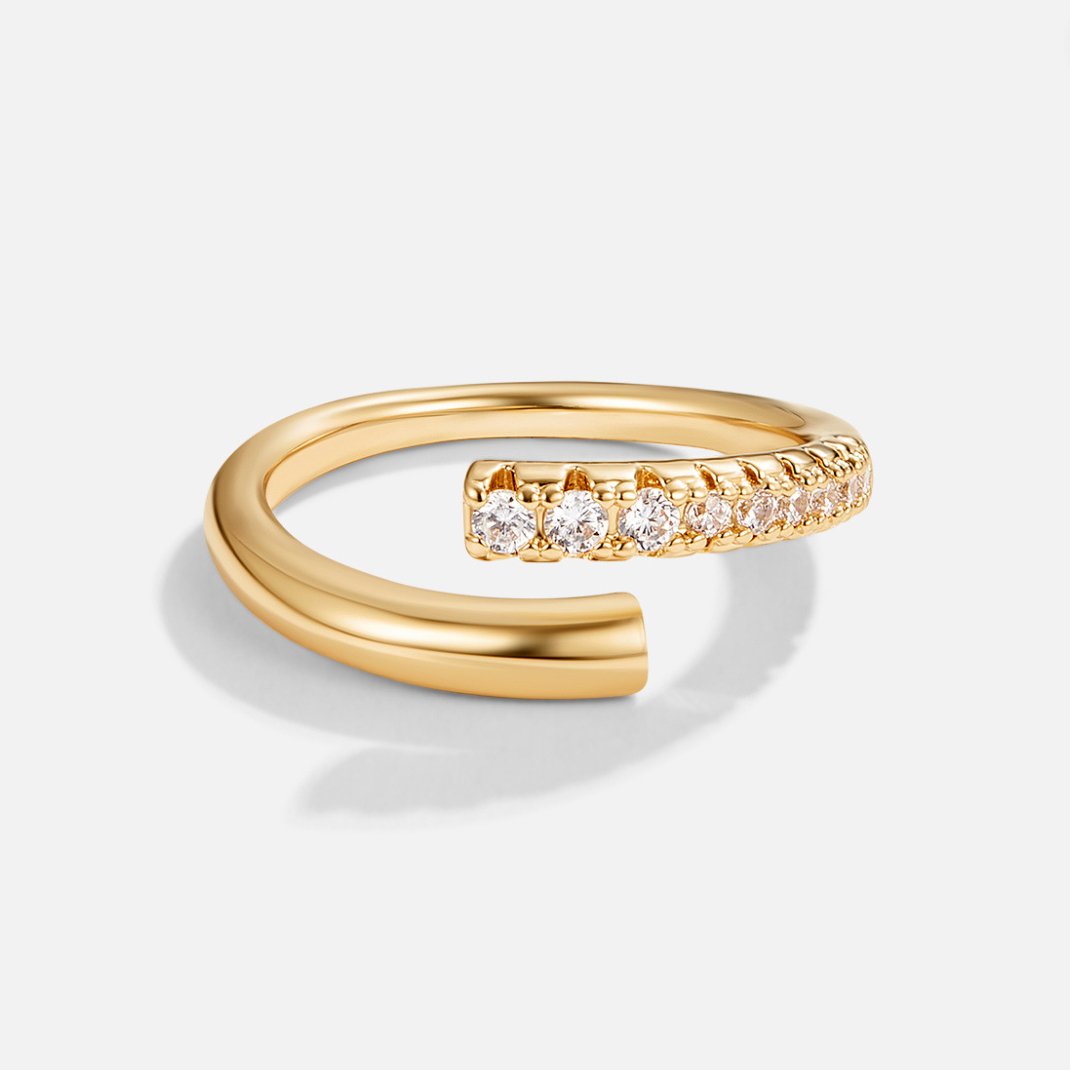 Pierścionek Arya Gold & Crystal Wrap