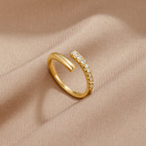 Pierścionek Arya Gold & Crystal Wrap