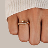 Pierścionek Arya Gold & Crystal Wrap