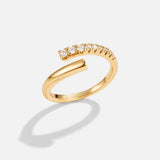 Pierścionek Arya Gold & Crystal Wrap
