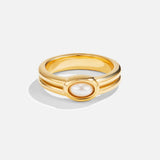 Pierścionek z Perłami w Stylu Chunky w Złocie 18K