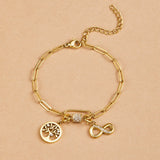 Bransoletka z zawieszką w kształcie spinacza do papieru z kryształem