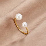 Pierścionek Durya Double Pearl Wrap