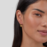 Kolczyki w kształcie koła Gigi Crystal 18K Gold