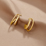 Kolczyki Leyla Crystal Double Hoop