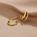 Kolczyki Leyla Crystal Double Hoop