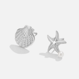 Srebrne Kolczyki Naia Shell & Starfish