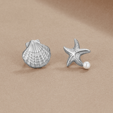Srebrne Kolczyki Naia Shell & Starfish