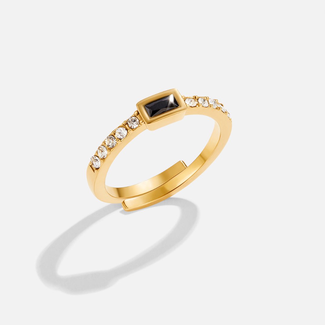 Pierścionek z Kryształem Onyx Black